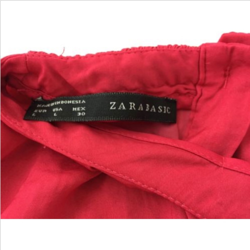 Zara Basic Red Back Button Blouse Top Size Large - image 7